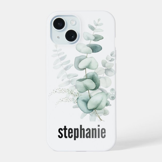 Capa de iPhone com Estampa de Eucalipto (Verso)