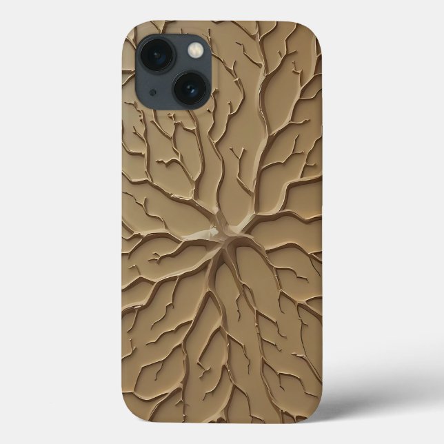 Capa de iPhone com Estampa Relevo Orgânica Khaki (Verso)