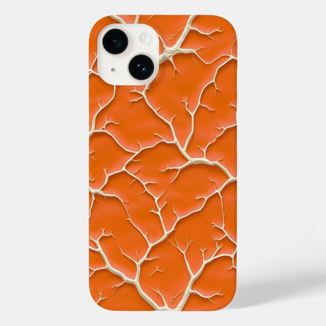 Capa de iPhone com Galho Rachado Laranja Design El (Verso)