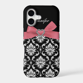 Capa de iPhone com Laço Rosa e Damasco