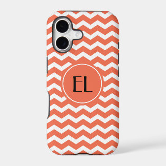 Capa de iPhone com Monograma Chevron Laranja/Tange