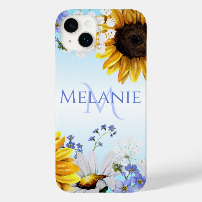 Capa de iPhone com Monograma de Flores Silvestres  (Verso)