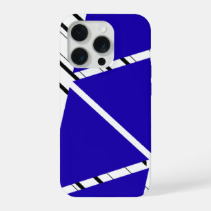 Capa de iPhone com Padrão Azul em Zigue-Zague
