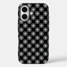Capa de iPhone com padrão contínuo preto e branco
