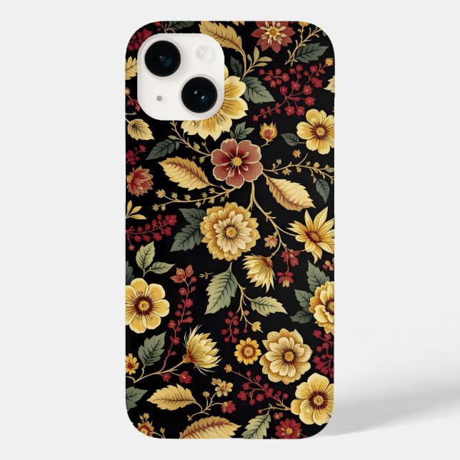 Capa de iphone com padrão de flora  (Verso)