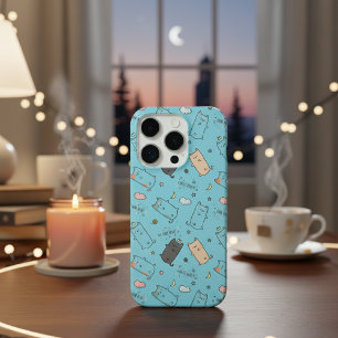 Capa de iPhone com padrão de sonhos de gato sonole
