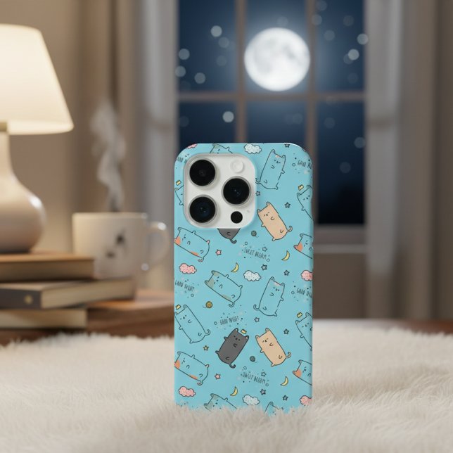 Capa de iPhone com padrão de sonhos de gato sonole (Criador carregado)