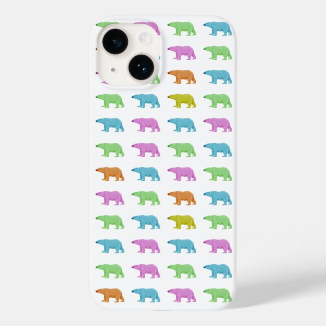 Capa de iPhone com padrão de urso polar (Verso)