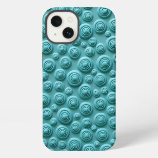 Capa de iPhone com Padrão Espiral Turquesa e Visua
