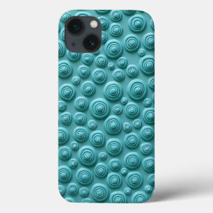Capa de iPhone com Padrão Espiral Turquesa - Visua