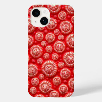 Capa de iPhone com Padrão Espiral Vermelho Design