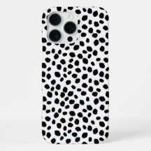 Capa de IPhone com padrão manchado preto e branco