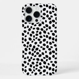 Capa de IPhone com padrão manchado preto e branco