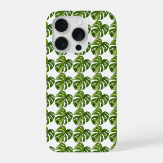 Capa de iPhone com Padrão Monstera Albo — Tropical