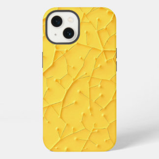 Capa de iPhone com Padrão Orgânico Amarelo com Est