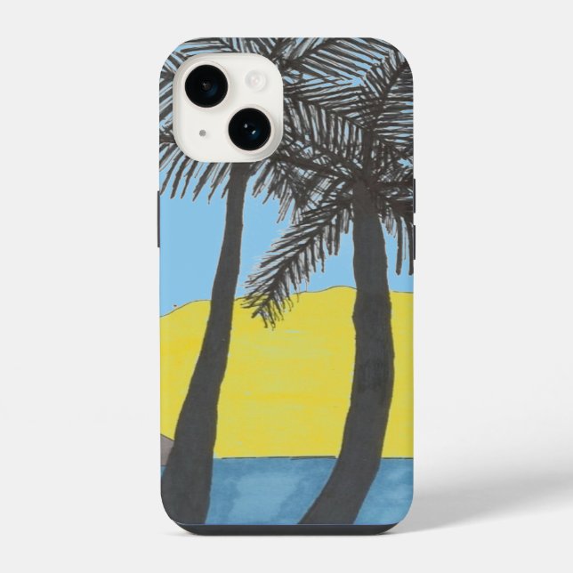 Capa de iPhone com Palmeira Tropical (Verso)
