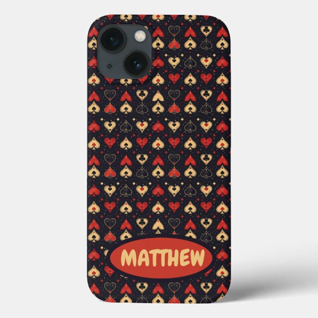 Capa de iPhone com Tema de Poker Presente (Verso)