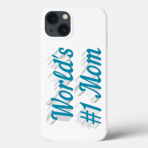 Capa de iPhone com texto azul céu Mamãe