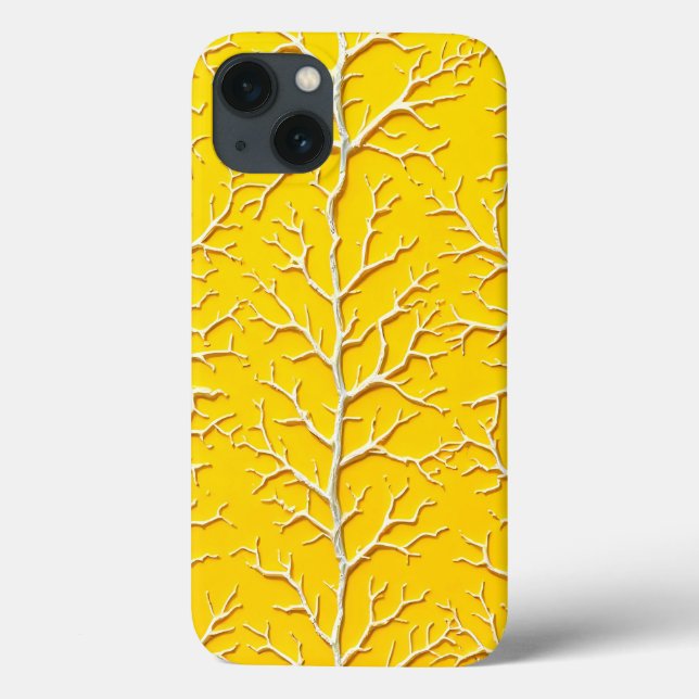 Capa de iPhone com Textura de Veia Amarela Estilo  (Verso)