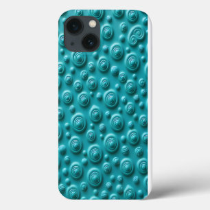Capa de iPhone com Textura Espiral Turquesa Design