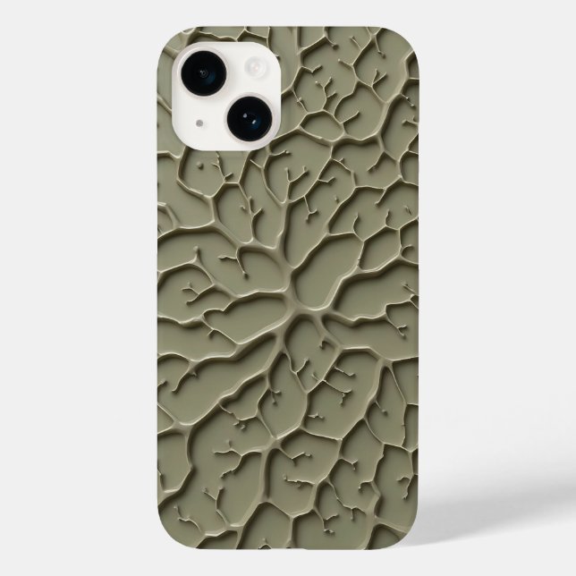Capa de iPhone com Textura Orgânica Cinza Embutida (Verso)