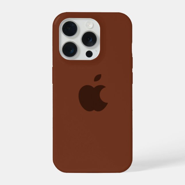 Capa de iPhone com Visual de Couro Marrom Minimali (Verso)