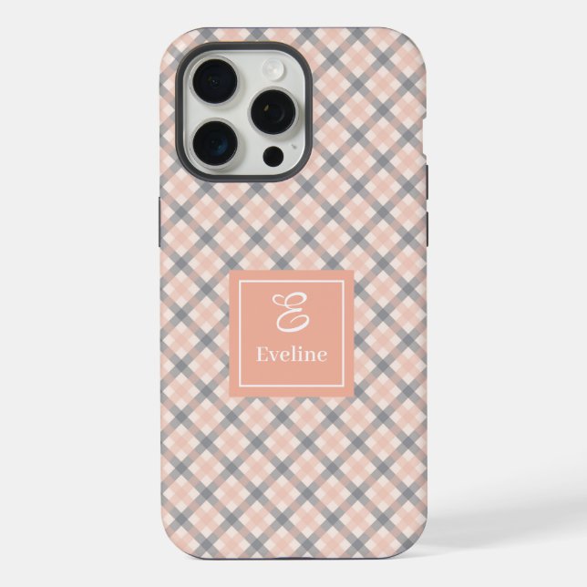 Capa de iPhone Coral Grey Moderno com Acento de No (Verso)