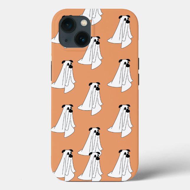Capa de iPhone de Halloween com Cachorro Fantasma  (Verso)