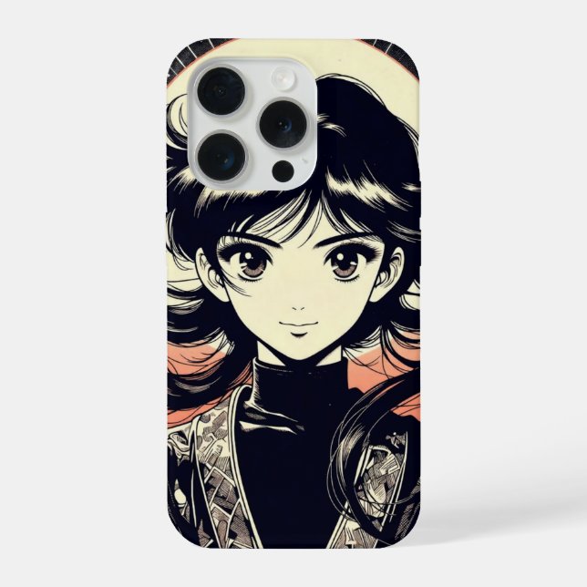 Capa de iPhone de Menina de Anime Retrô Manga Vint (Verso)