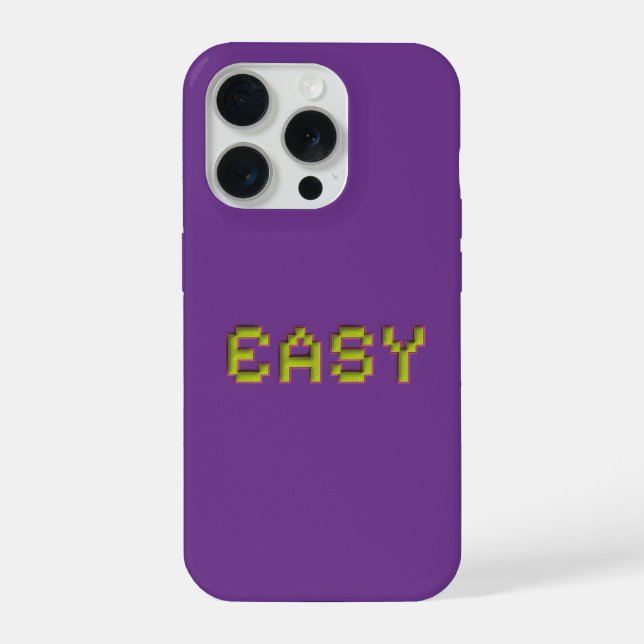 Capa de iPhone EASY Neon Pixel Art - Roxo 3D Jogos (Verso)