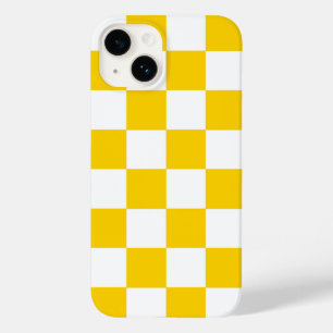 Capa de iPhone em Xadrez Amarelo e Branco