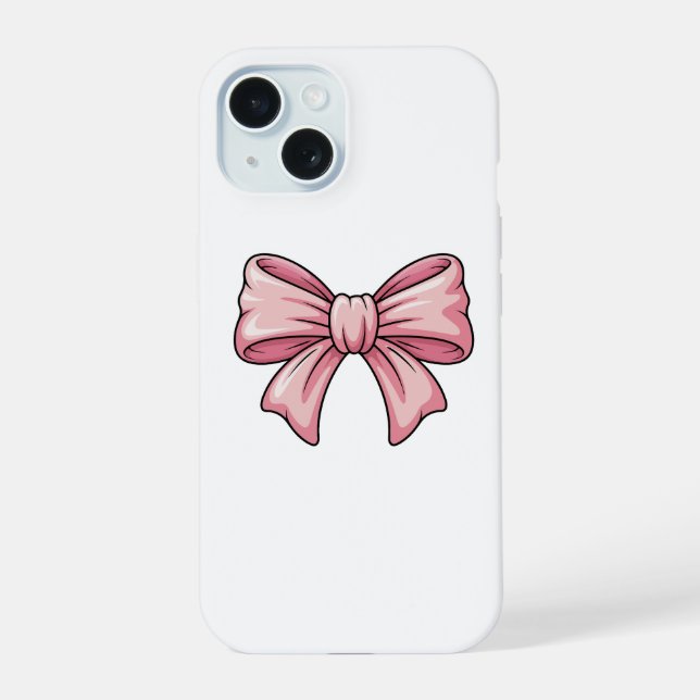 Capa de iPhone Estética Coquete com Laço Rosa Fofo (Verso)
