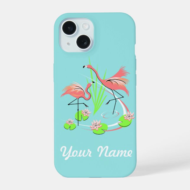 Capa de iPhone Flamingo Fandango Duo Name (Verso)