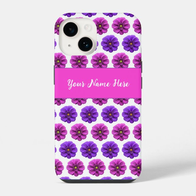 Capa de Iphone - Flores Rosa e Roxo (Verso)
