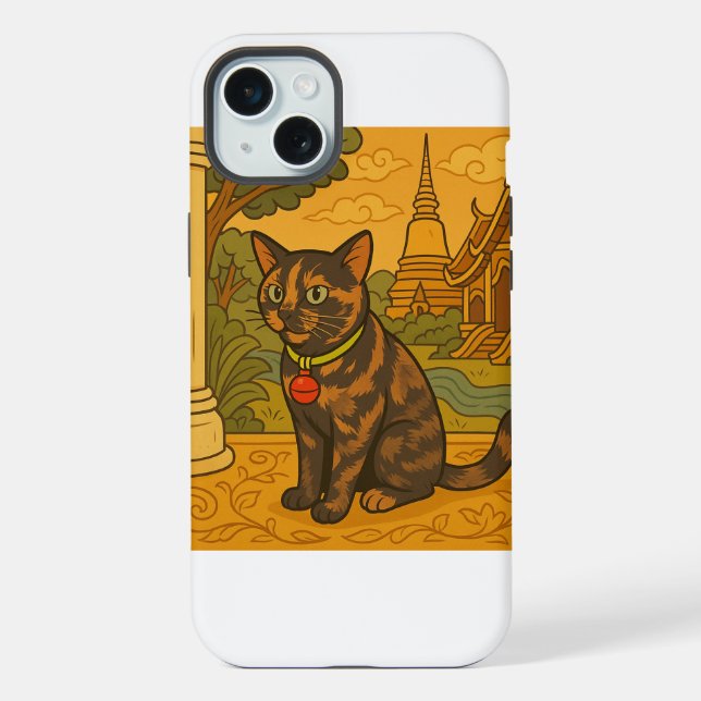 Capa de iPhone Gato Siamês Adorável (Verso)