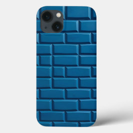 Capa de iPhone Indigo Brick Design Olhar Forte