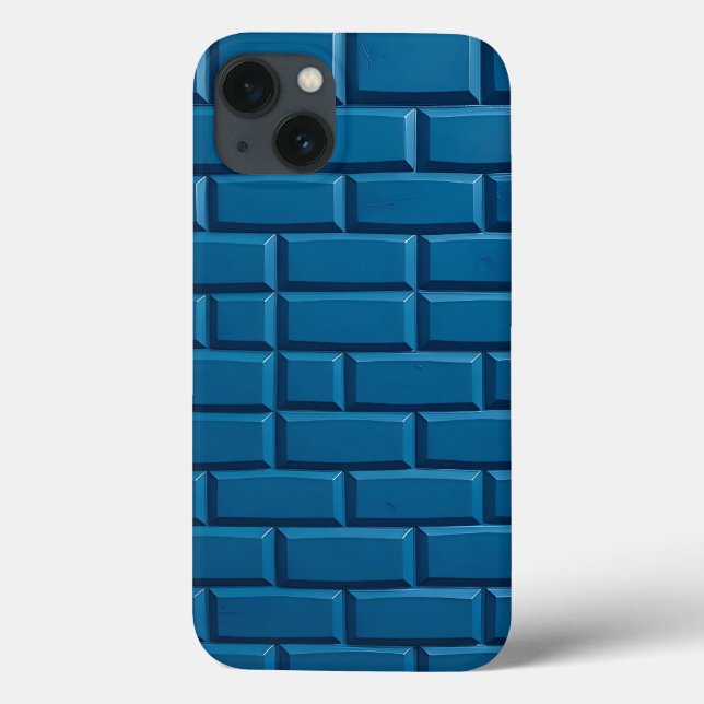 Capa de iPhone Indigo Brick Design Olhar Forte (Verso)