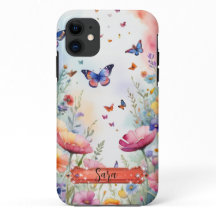 Capa de iPhone / iPad Borboleta & Flores Multicolo