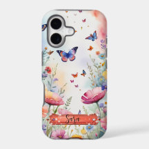 Capa de iPhone / iPad Borboleta & Flores Multicolo