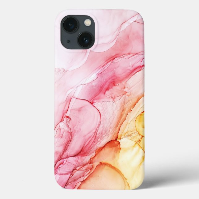 Capa de iPhone / iPad com brilho em tons de rosa e (Verso)
