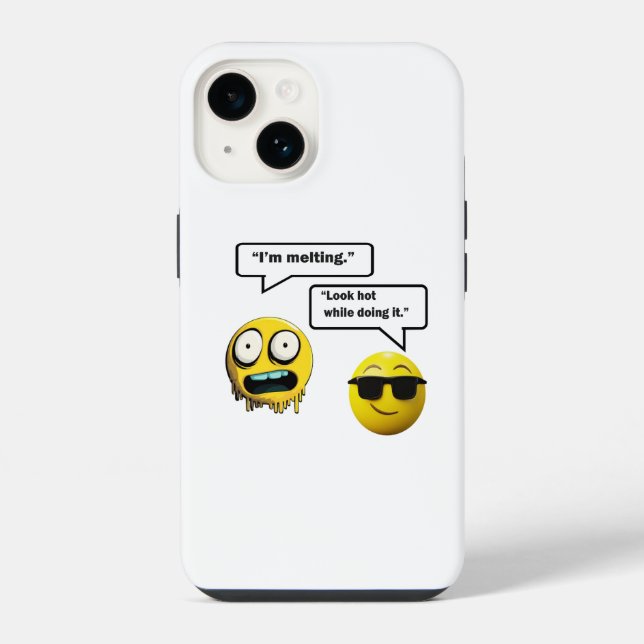 Capa de iPhone / iPad com Emoji Engraçado (Verso)