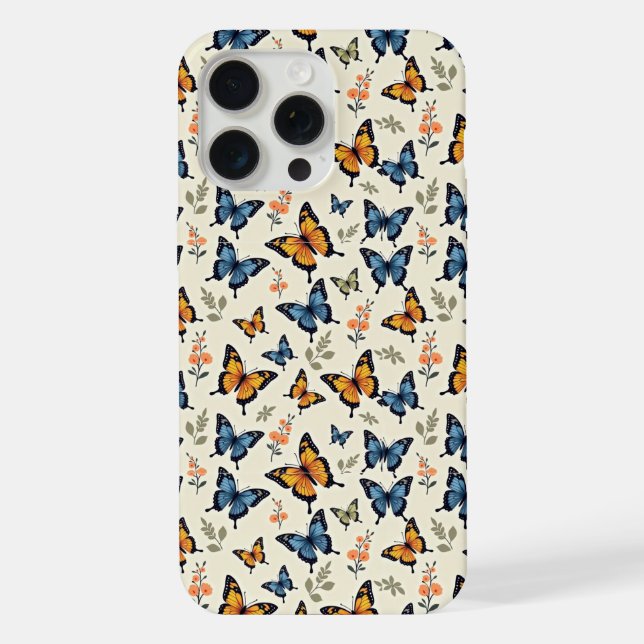Capa de iPhone/iPad com Padrão de Borboleta Rabo d (Verso)
