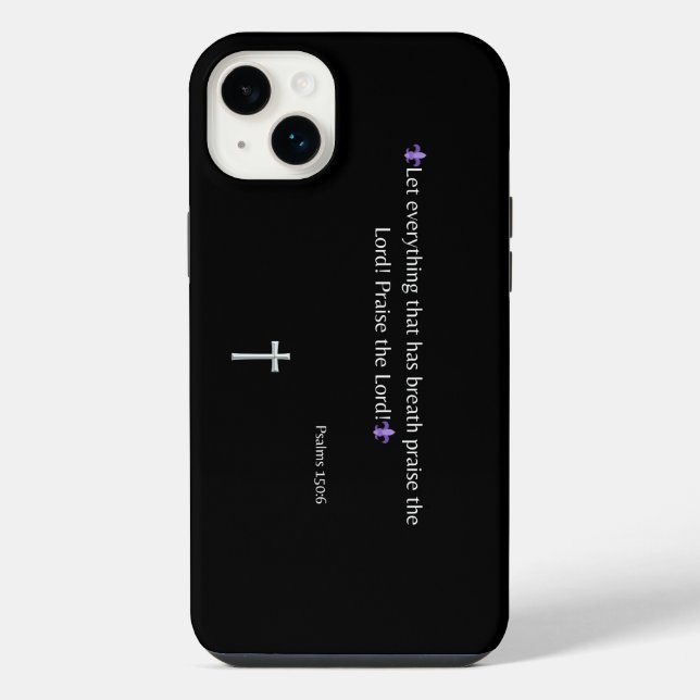 Capa de iPhone / iPad com versículo da Bíblia Salm (Verso)