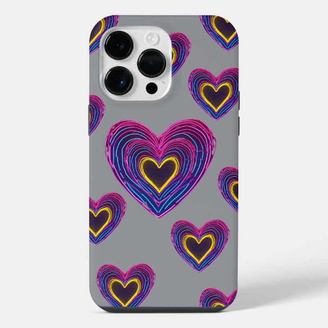 Capa de iPhone / iPad Coração Anatômico Neon (Verso)