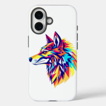 Capa de iPhone / iPad do lobo geométrico colorido