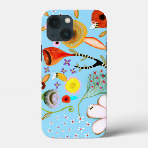 Capa de iPhone / iPad floral turquesa