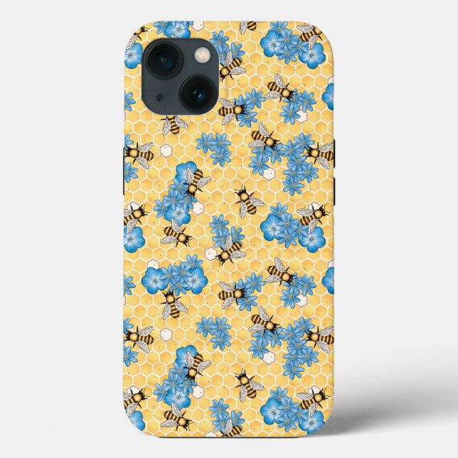 Capa de iPhone / iPad Flores de favo de mel de abe (Verso)