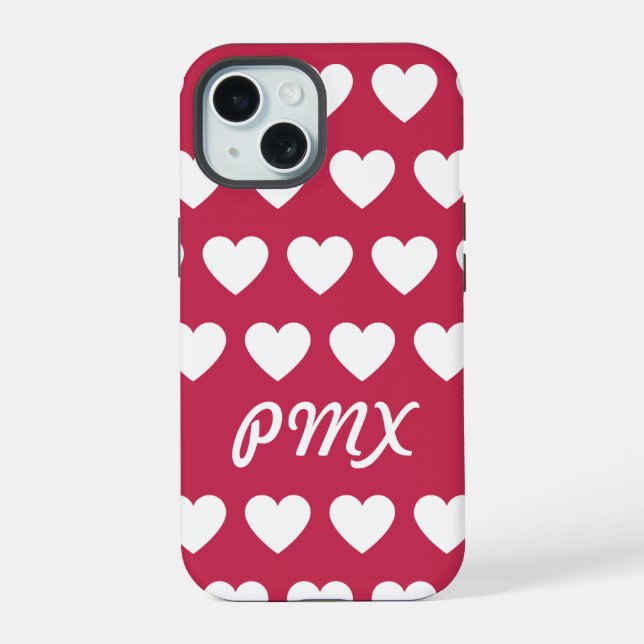 Capa de iPhone / iPad Monogram Hearts (Verso)