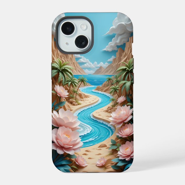 Capa de iPhone / iPad Rio Flor Tropical (Verso)