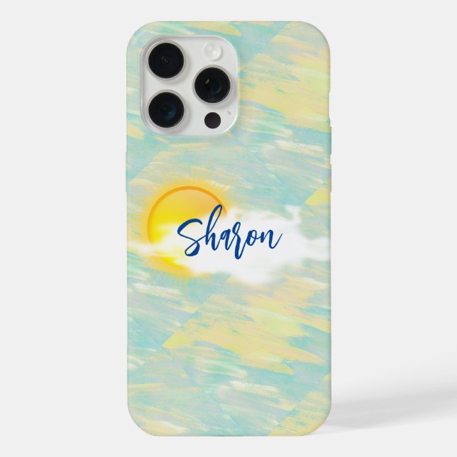 Capa de iPhone / iPad Subdued Yellow e Aqua Marine (Verso)